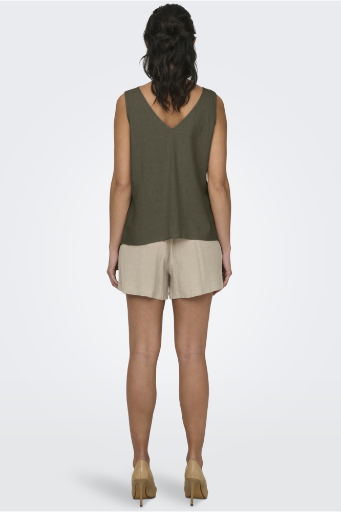 JDYSAY S/L LINEN V-NECK TOP WVN DIA 15317387 KALAMATA